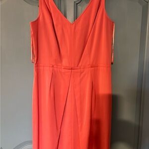 Elegant Coral Sleeveless Dress